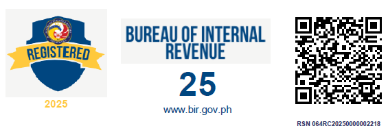 Bureau of Internal Revenue (Philippines) registered business digital badge, 2025, RSN 064RC20250000002218