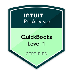 Intuit ProAdvisor QuickBooks Level 1 Certified badge